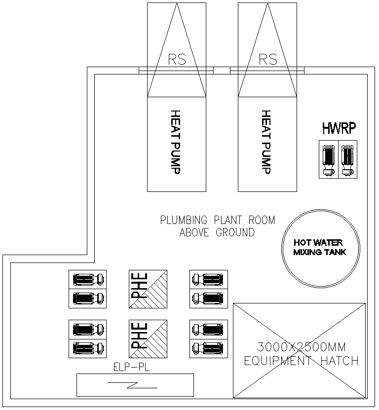 Hot Water Mixing Tank Detail in AutoCAD Drawing File 