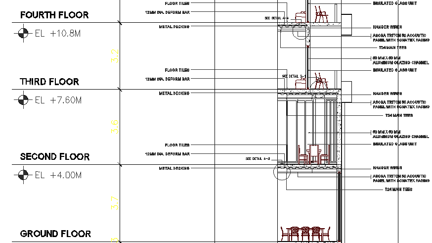 Hotel Bay Section Plan dwg file