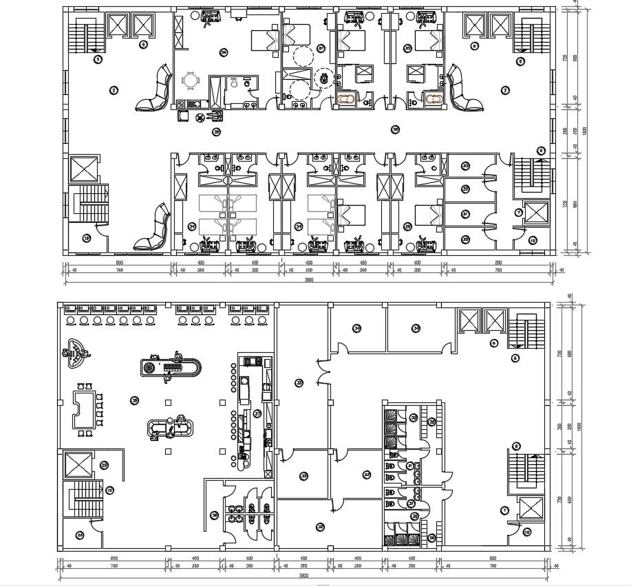 Hotel Building Plan DWG File