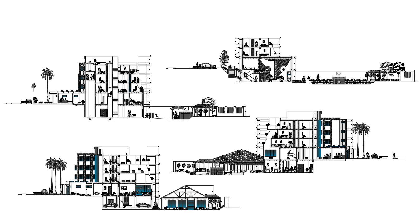 Hotel Building Section Plan