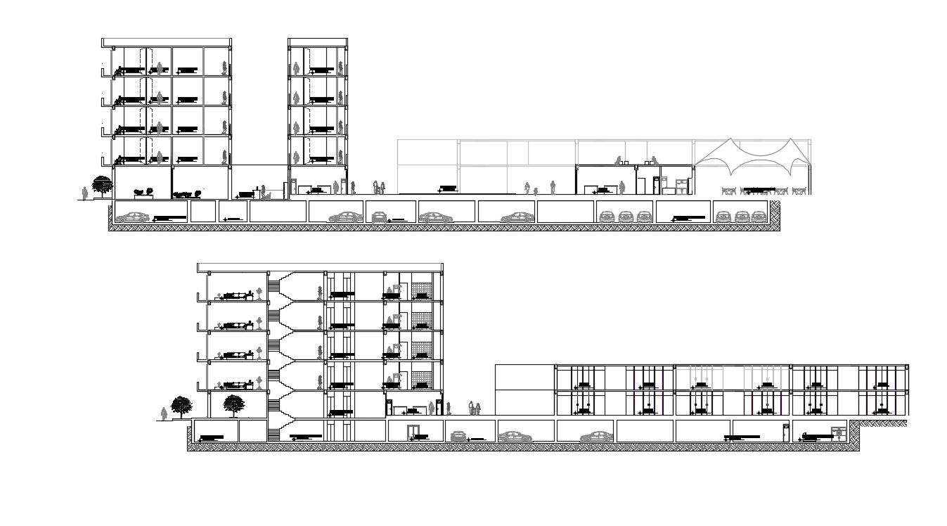 Hotel Building Section Plan AutoCAD File