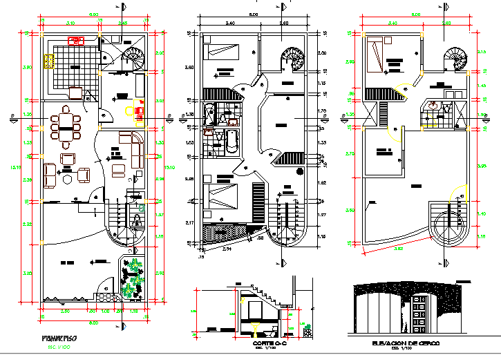 Hotel Design and Elevation Plan dwg file