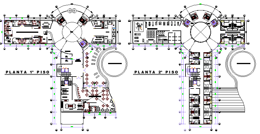 Layout plan of hotel project dwg file