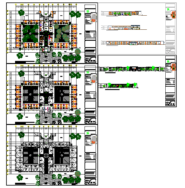 Hotel Design with Plan and Elevation dwg file