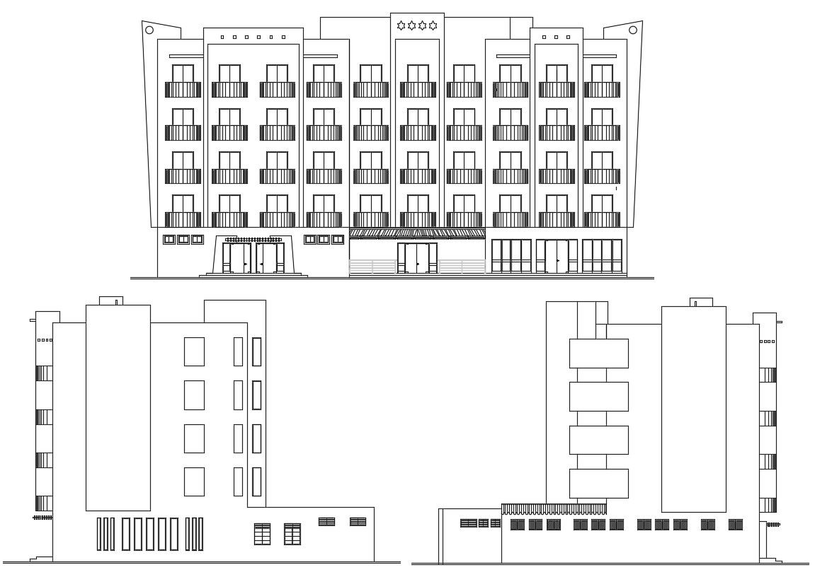Hotel Elevation Plan AutoCAD File