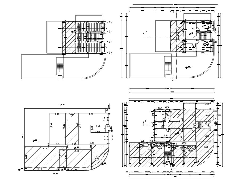 Hotel Floor Plan With Construction Working Drawing