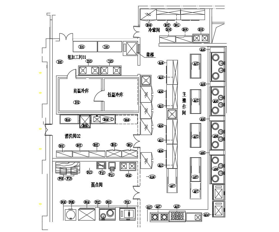 Hotel Kitchen DWG File CAD Plan