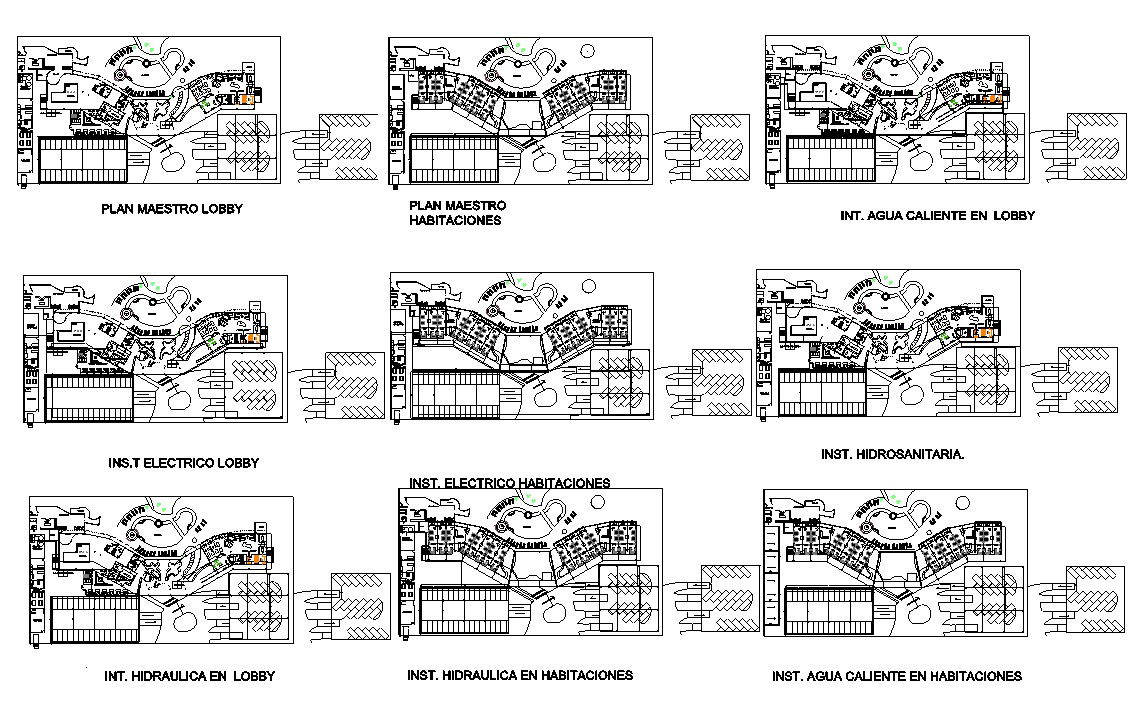 Hotel Master Layout Plan Design in AutoCAD DWG Drawing