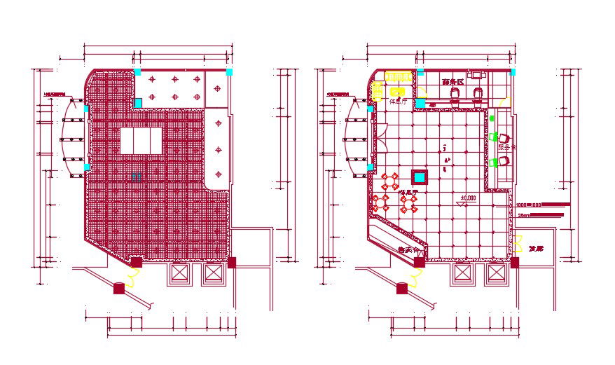 Hotel Reception Floor Plan DWG FIle