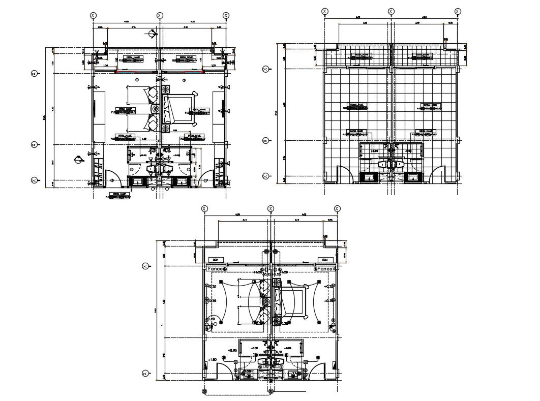 Hotel Room Plan With Fully Furnished And Working Dimension Drawing AutoCAD File