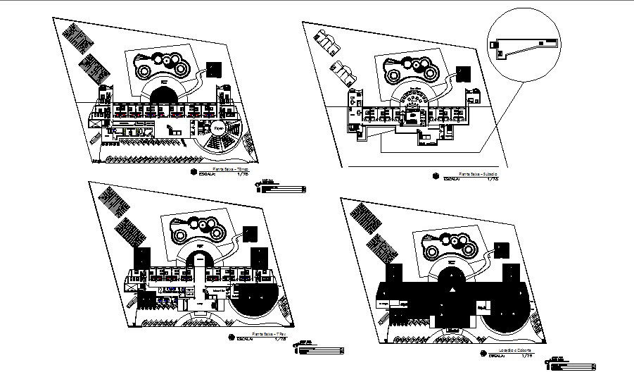 Hotel Sapriche floor plan layout cad drawing details dwg file