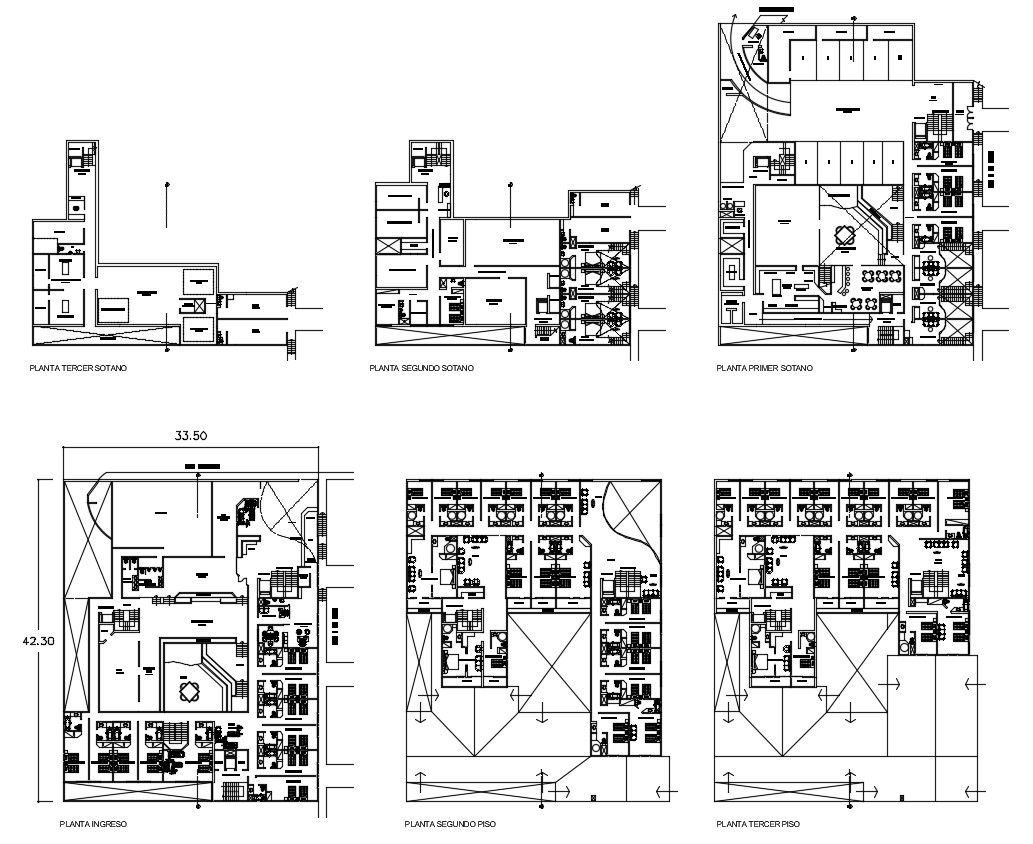 Hotel building design CAD drawing