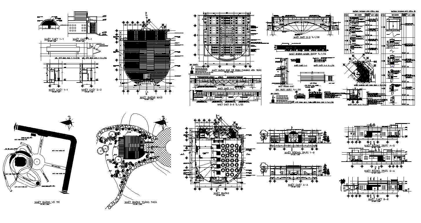 Hotel building structure detail plan, elevation and section layout file