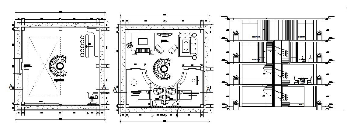 Hotel design with detail dimension in dwg file