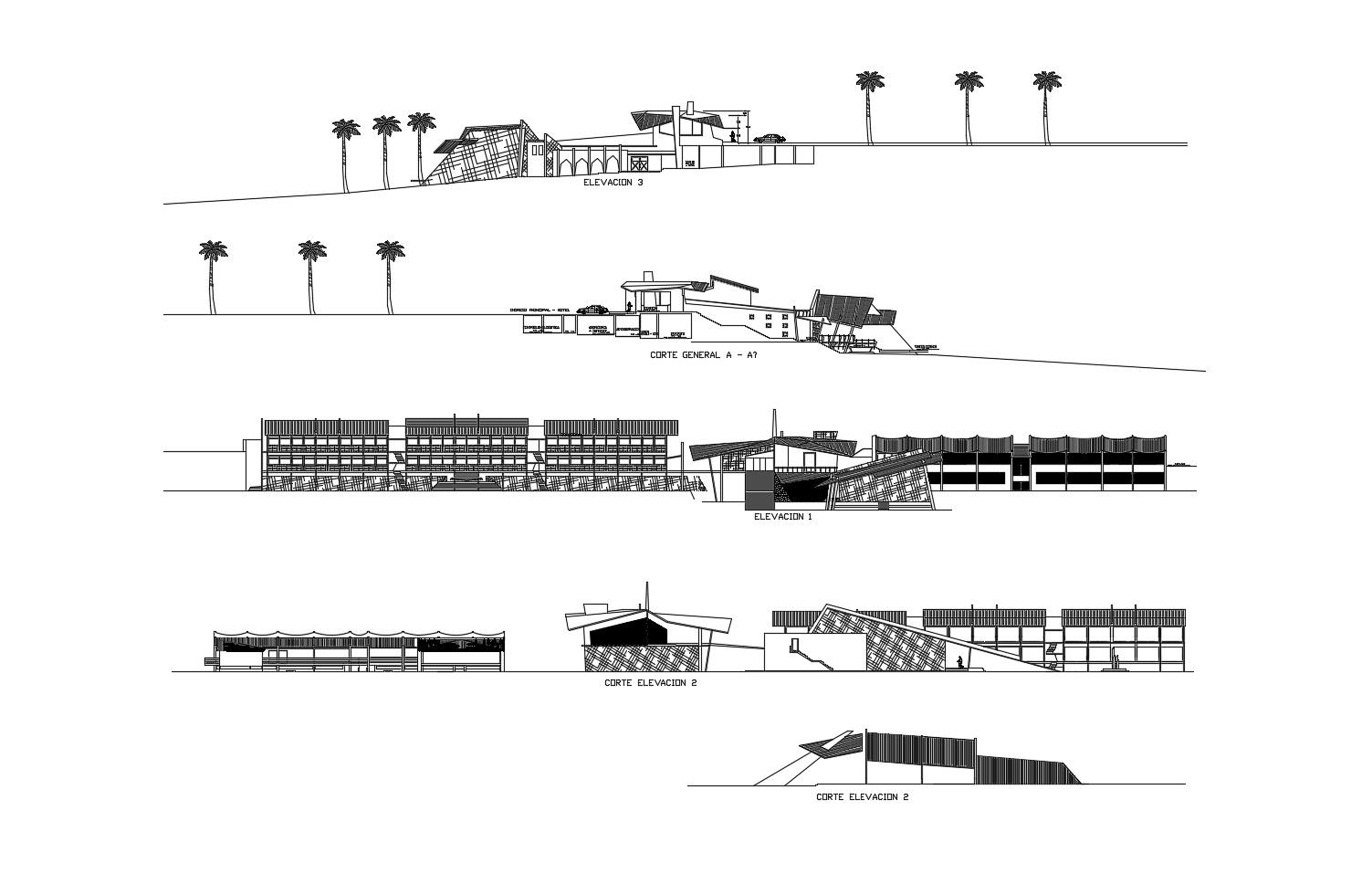 Hotel Section Drawing In AutoCAD File