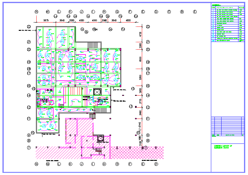 Hotel plan with electric line