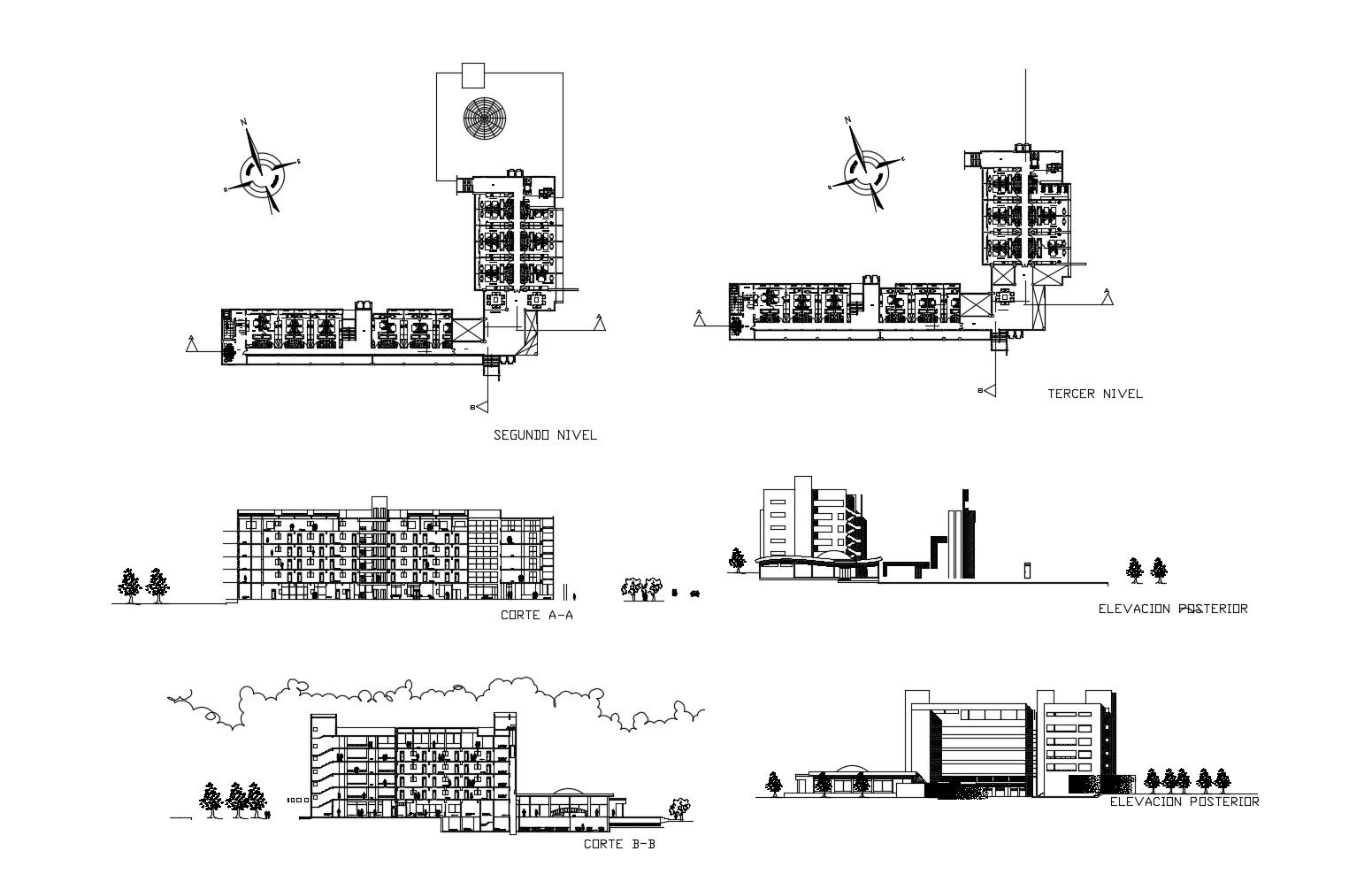 Small Hotel Floor Plan In AutoCAD File