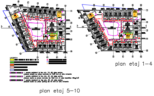 Hotel planning detail dwg file