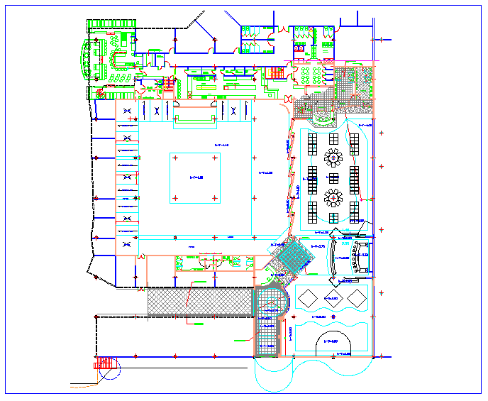 Hotel Project Planning AutoCAD DWG with Entry, Kitchen, and Room