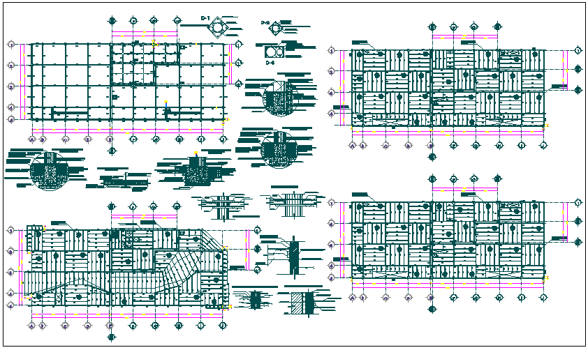 Hotel Restaurant Architectural Floor Plan with Section DWG