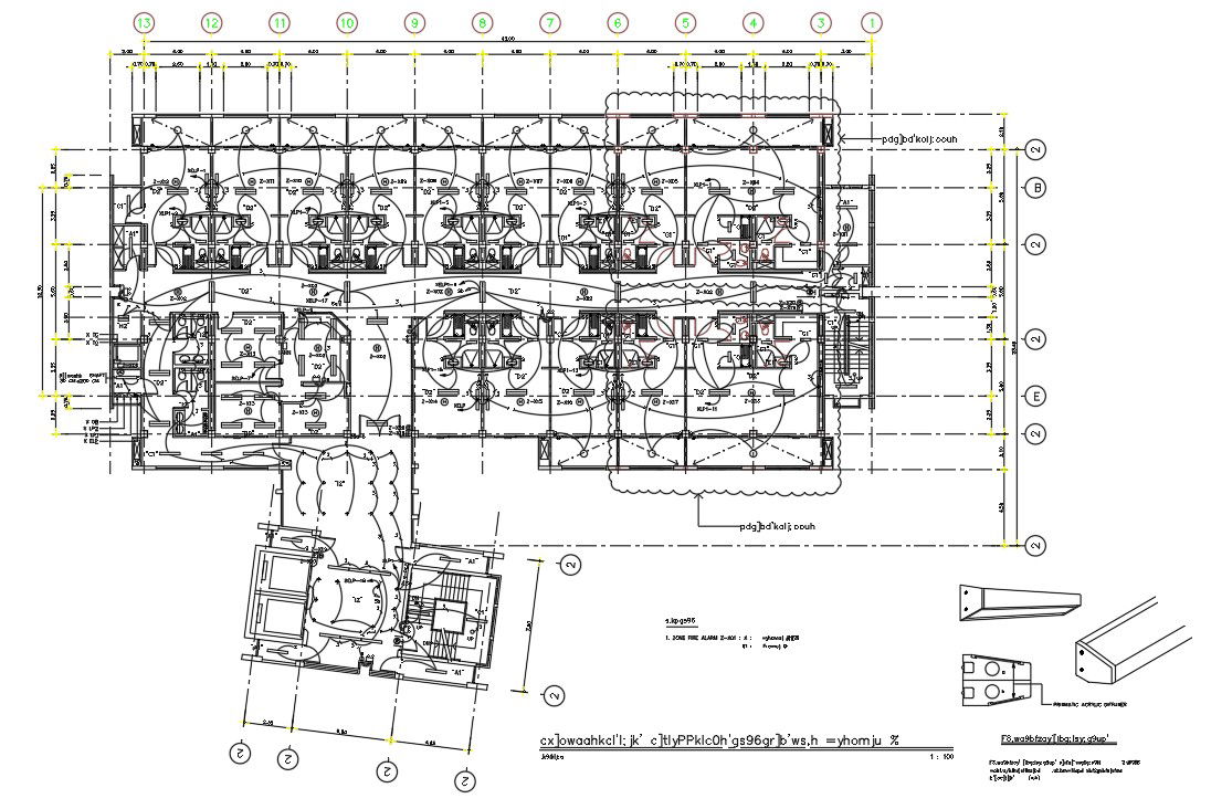 Hospital Bedrooms Electrical Floor Plan CAD Drawing DWG File