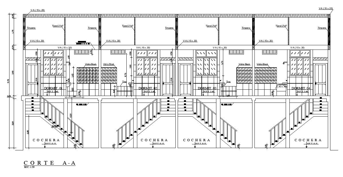 Hotel Bedrooms Sectional Elevation Design Download DWG File