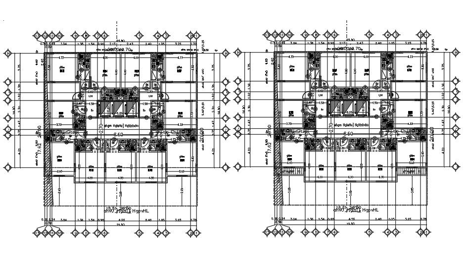 Hotel Building Bedrooms Floor Plan Drawing Download DWG File