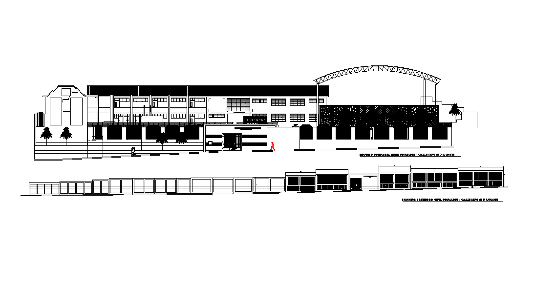 Hotel Building Elevation Design Download Free DWG File
