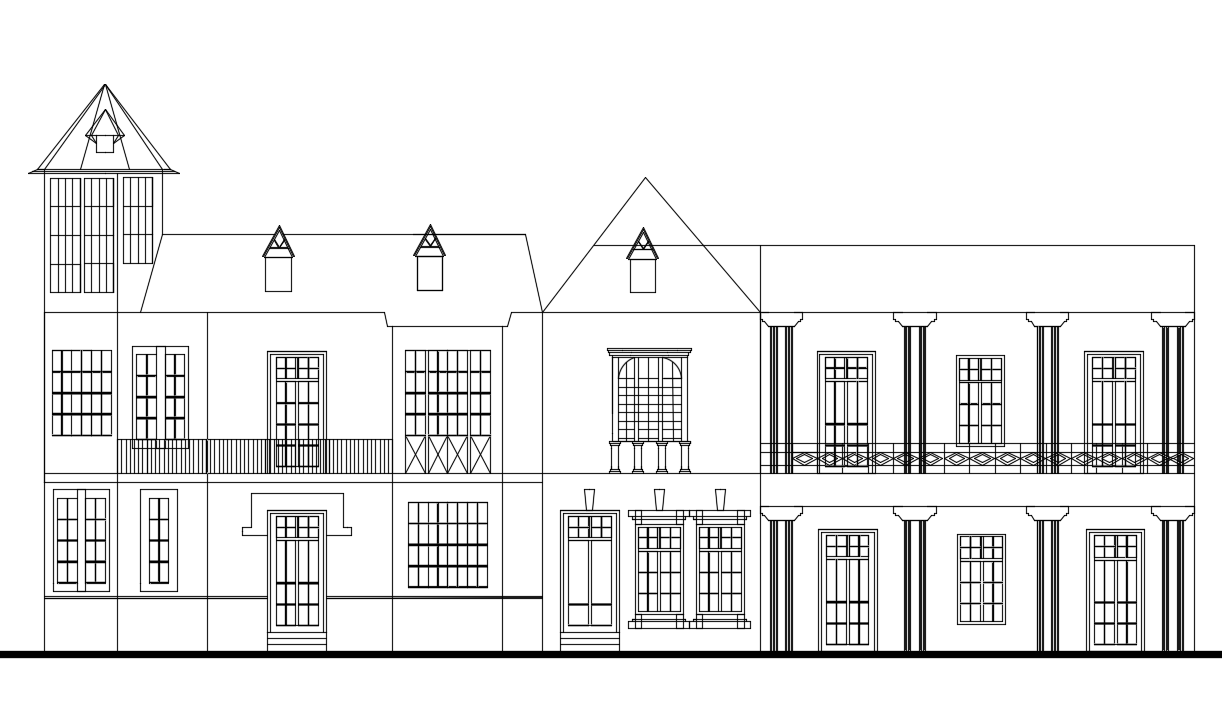 Hotel Building Front Elevation Design CAD Drawing Download DWG File