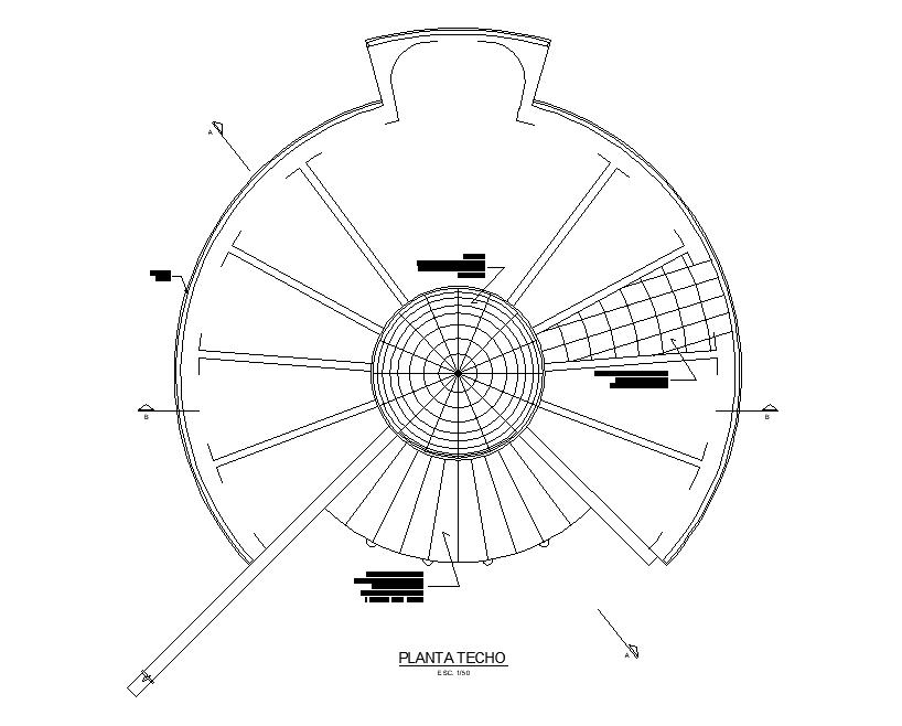 Hotel Dome Roof Plan CAD Drawing Download DWG File