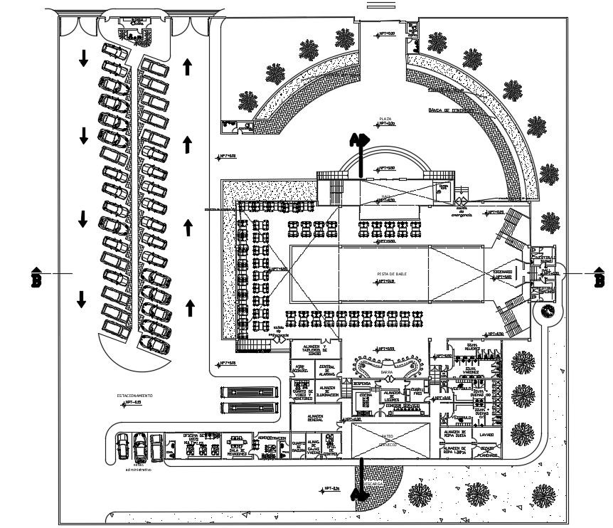 Hotel Ground Floor Plan AutoCAD Drawing Download DWG File