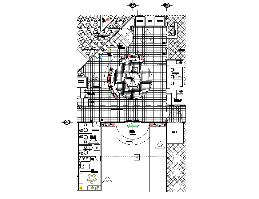 Hotel Reception Area and Flooring CAD Drawing for Interior Planners