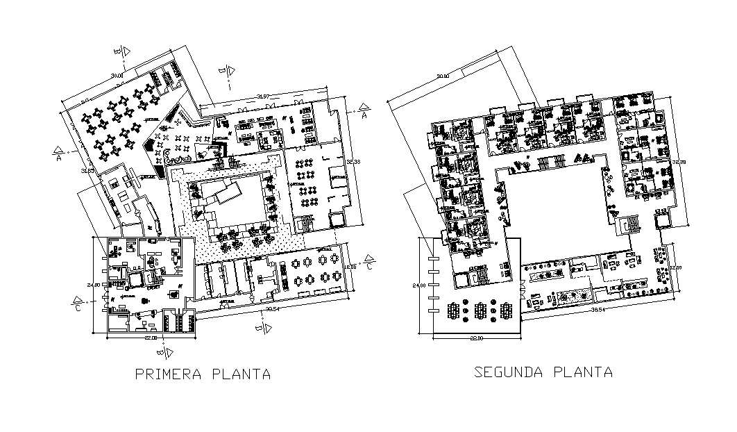 Hotel Restaurant Floor Plan AutoCAD Drawing Download DWG File