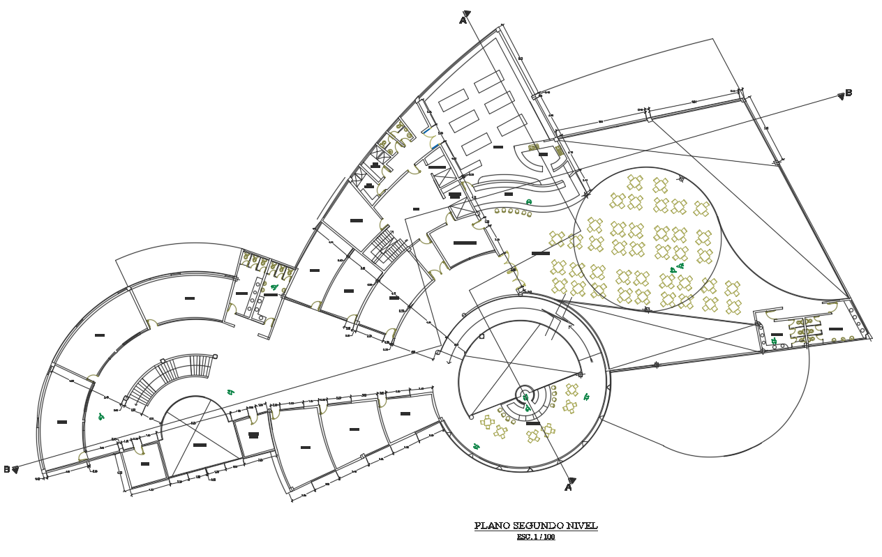 Hotel Second Level Floor Plan AutoCAD Drawing Download DWG File