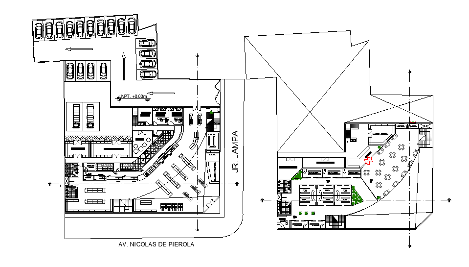 Hotel plan is presented in this Autocad drawing model. Download now.