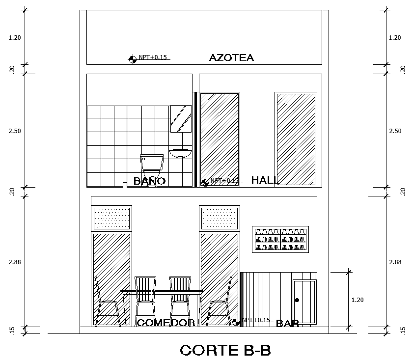Hotel reception section  with furniture detail DWG AutoCAD file