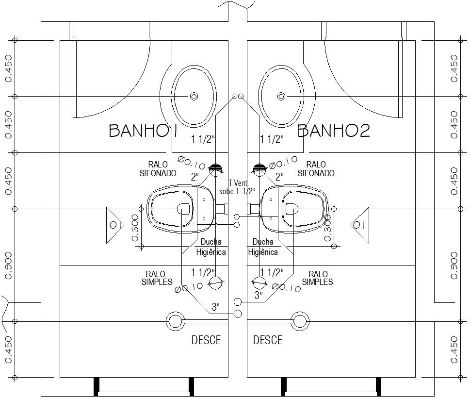 Hotel wc piping details AutoCAD file, cad drawing , dwg format