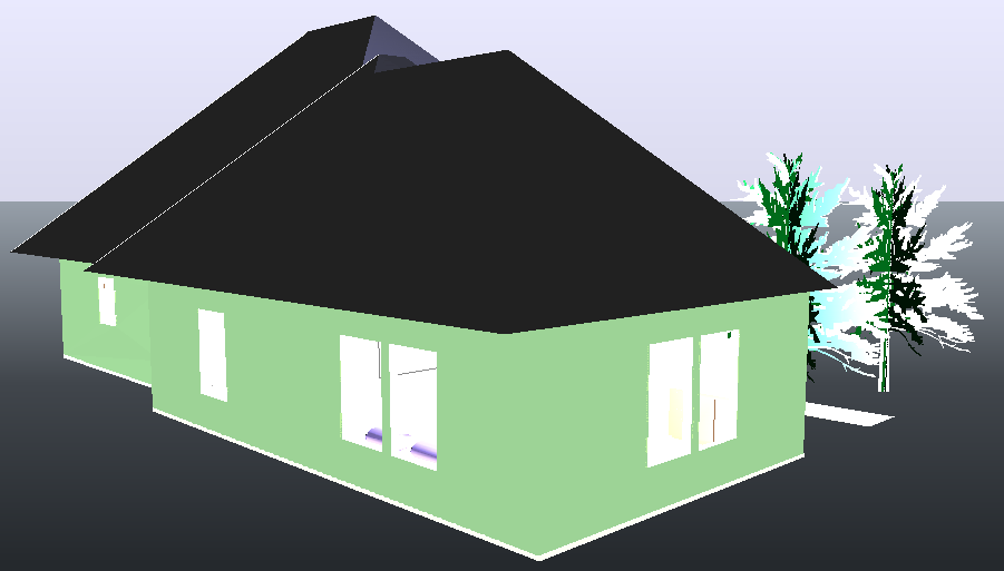 House 3d view dwg file