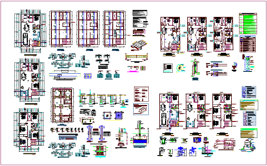 House architectural plan, structural,sanitary & electrical view dwg file