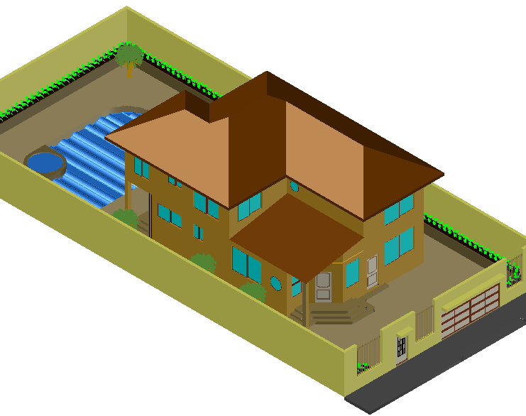 House 2 floor 3 D plan detail