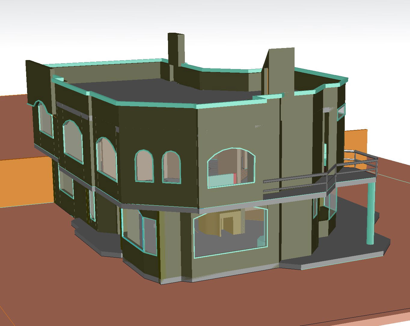 House 3 D plan dwg file