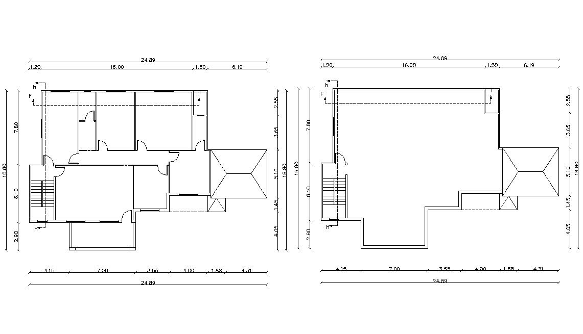 House Architecture Ground Floor Plan And Terrace Floor Plan CAD Drawing