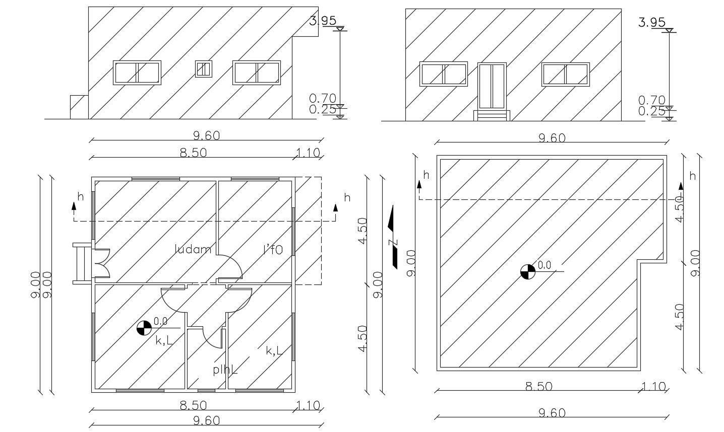 House AutoCAD Working Drawing Plan With Dimension DWG File