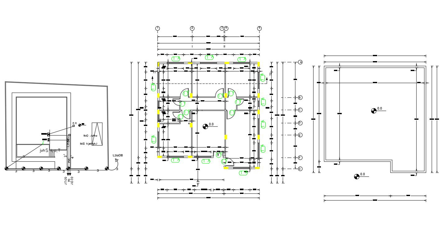 House Building Design With Dimension AutoCAD File