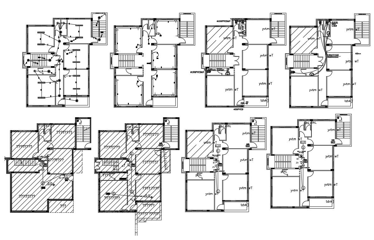 House Building Floor Plan Working Drawing DWG File
