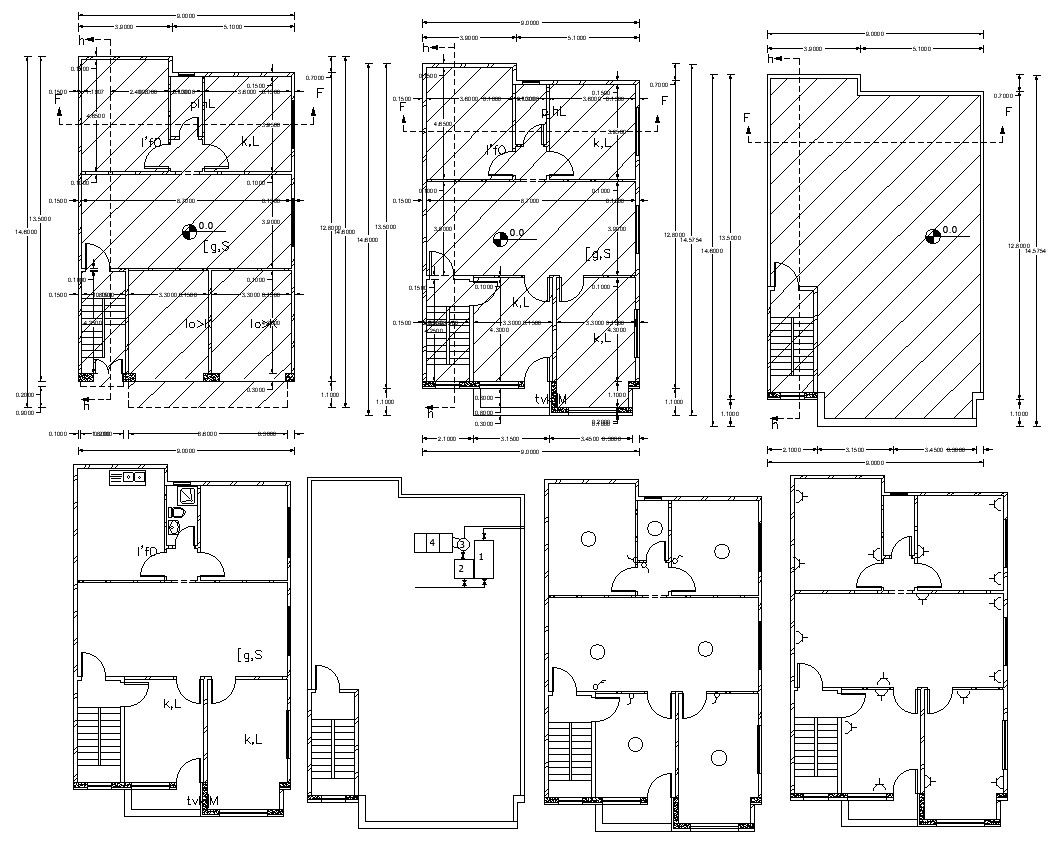 House Building Floors Plan And working drawing AutoCAD File