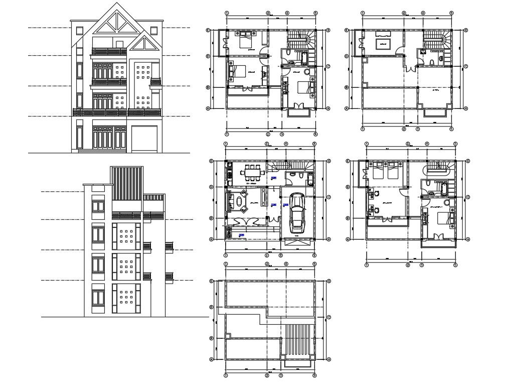 House Building Project of DWG file