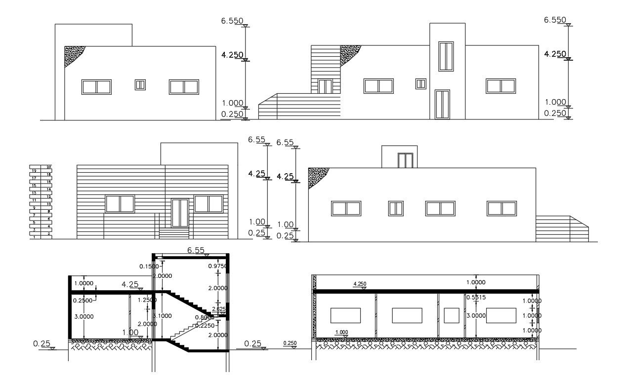 House Building Sectional Elevation Design DWG File