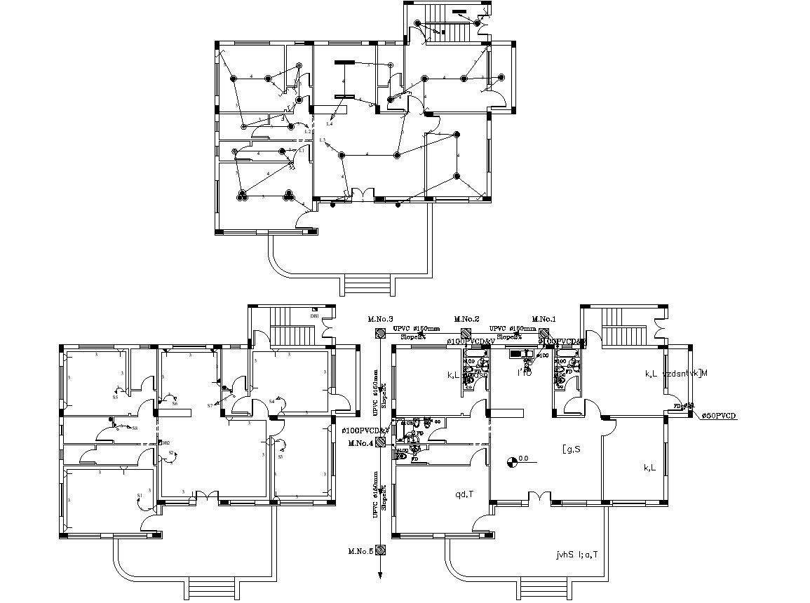 House Bungalow Electrical And Plumbing Design AutoCAD DWG File
