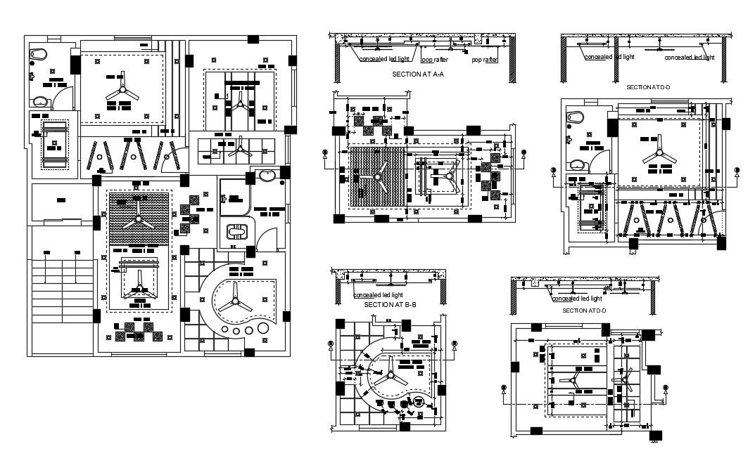 House Ceiling Plan In AutoCAD File